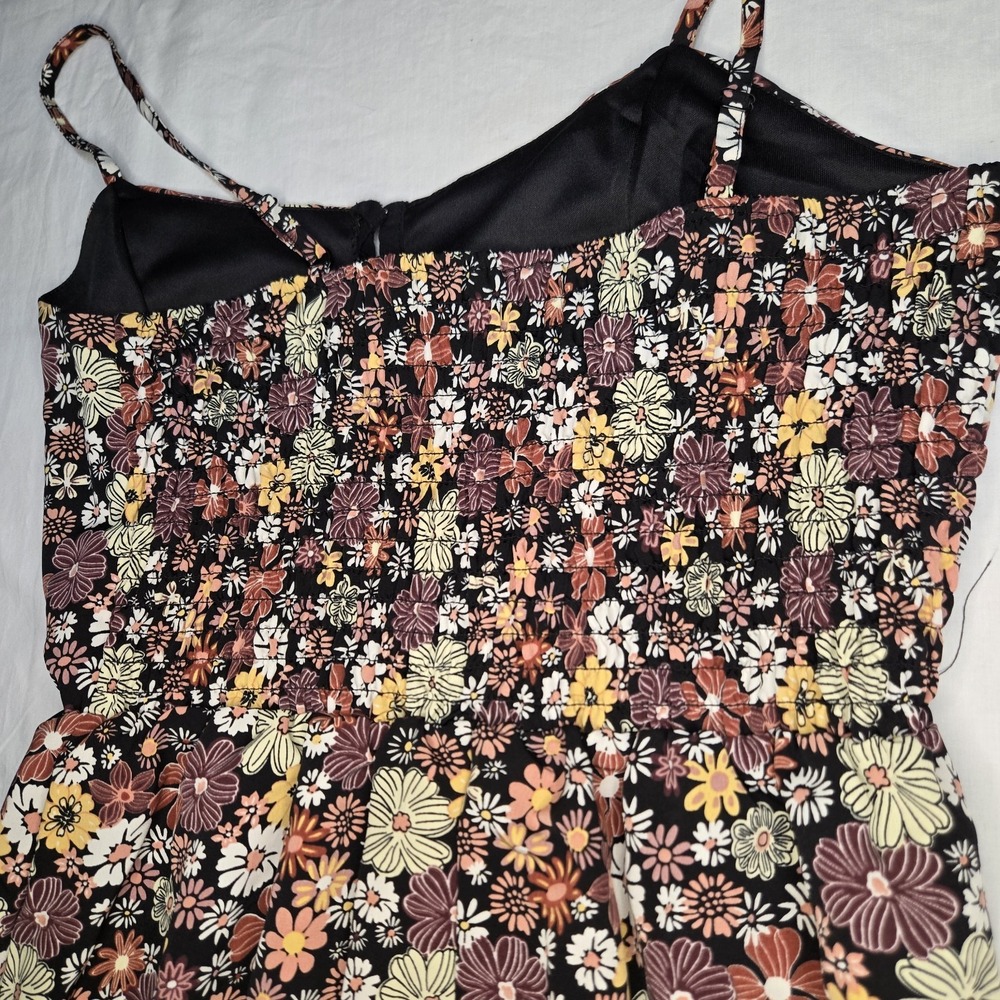 Lily Rose A-Line Dress Large Floral Polyester Spaghetti Straps Stretchy Back - Picture 4 of 11